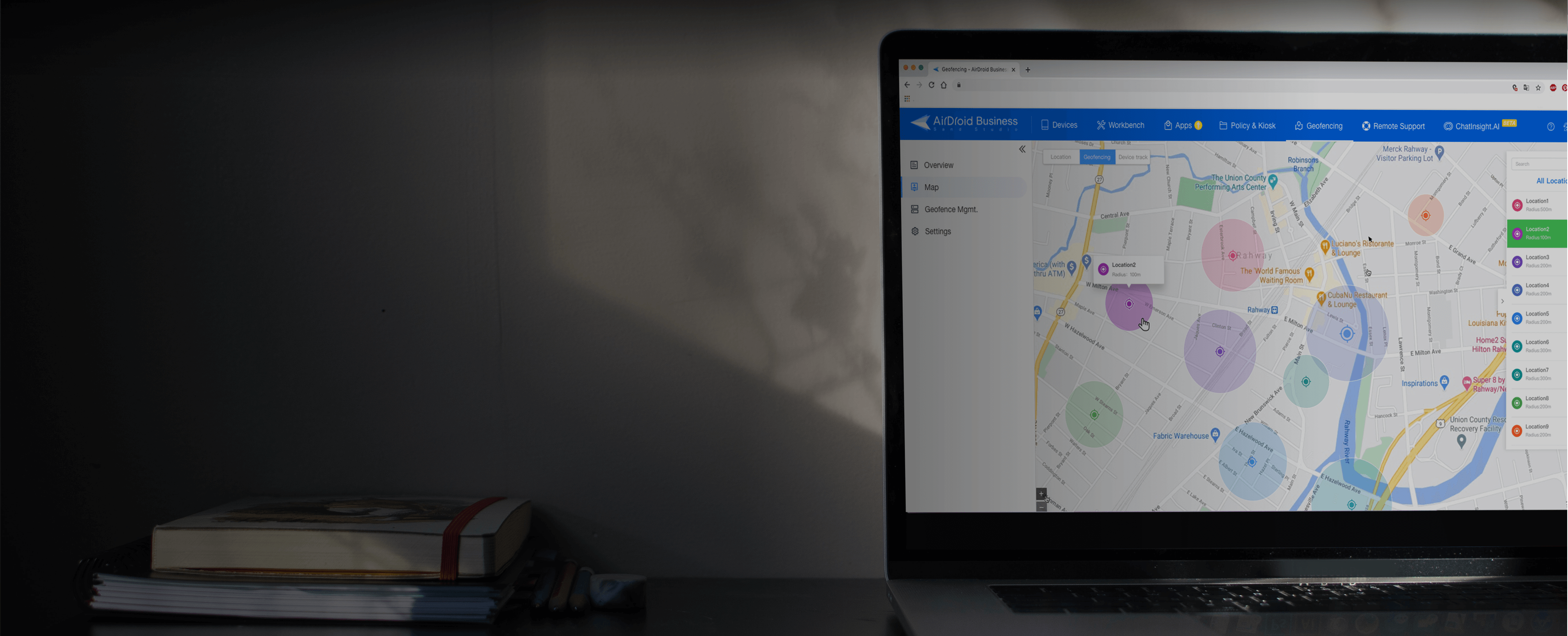 ПО по управлению мобильными устройствами для геозонирования