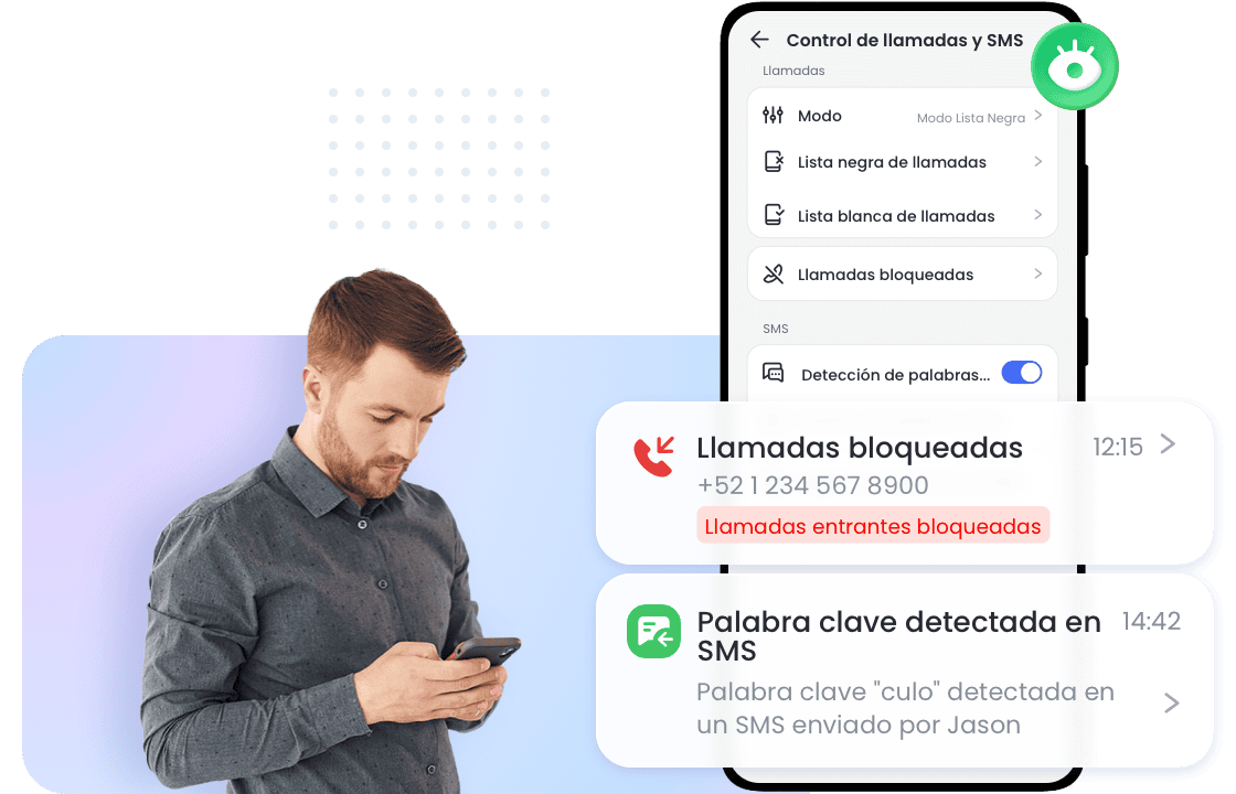 Supervisa llamadas y SMS para garantizar la seguridad en las comunicaciones.