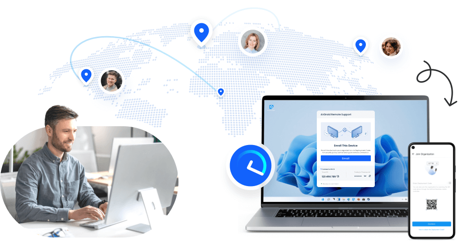 AirDroid 的遠距支援功能協助 IT 人員縮減技術支援時間